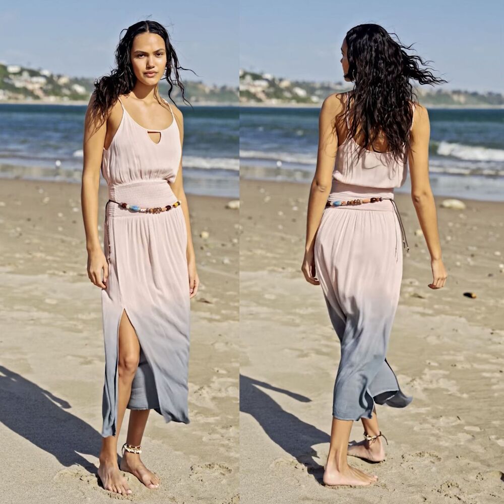 Promesa Pink to Gray Ombre Midi Dress